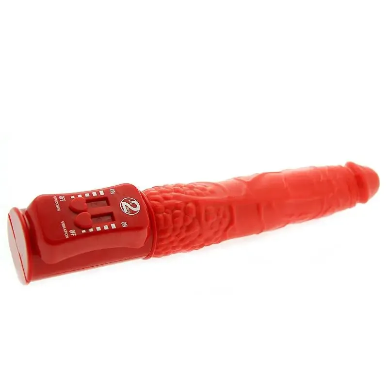 11-inch Red Push Realistic Large Penis Dildo Thrusting Vibrator