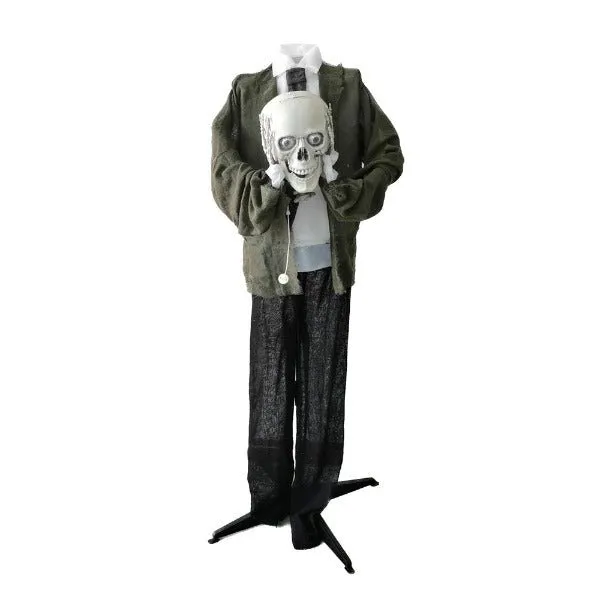 145cm Animated Skeleton Man Holding Head with Light Up Eyes and Sound