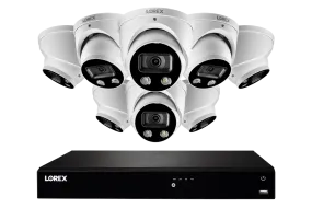 16-Channel 4K Fusion NVR System with 8 Smart Deterrence Dome IP Security Cameras with Smart Motion Detection Plus