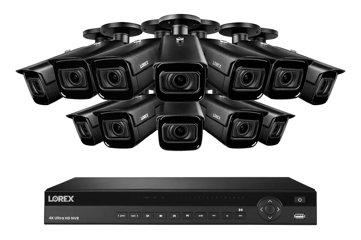 16-Channel Nocturnal NVR System with 4K (8MP) Smart IP Optical Zoom Security Cameras with Real-Time 30FPS Recording