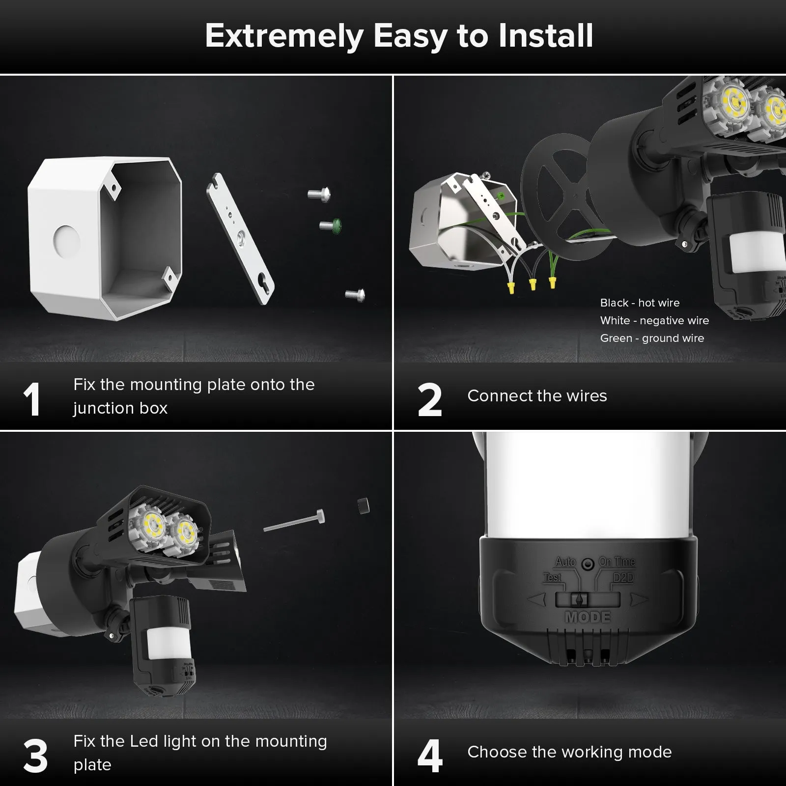 18W LED Security Light (Dusk to Dawn & Motion Sensor)