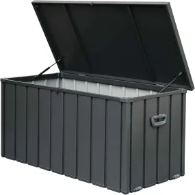 200 Gallon Outdoor Storage Deck Box, Large Patio Storage Bin Lockable (Dark Gray)