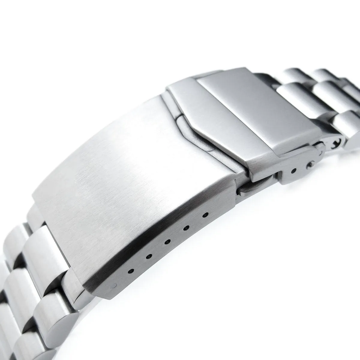 20mm Endmill Watch Band compatible with Seiko Solar Power SSC015, 316L Stainless Steel V-Clasp Button Double Lock