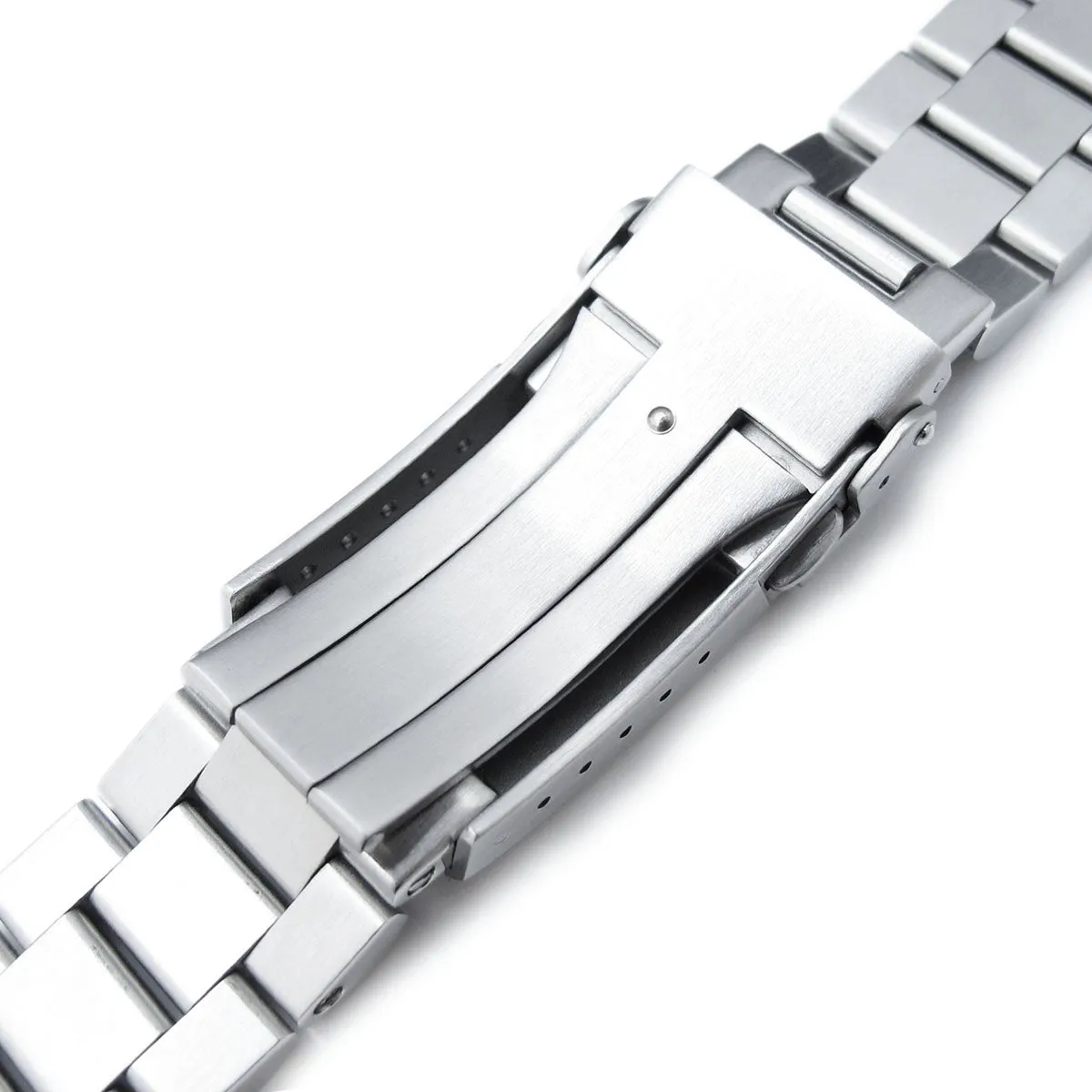 20mm Endmill Watch Band compatible with Seiko Solar Power SSC015, 316L Stainless Steel V-Clasp Button Double Lock