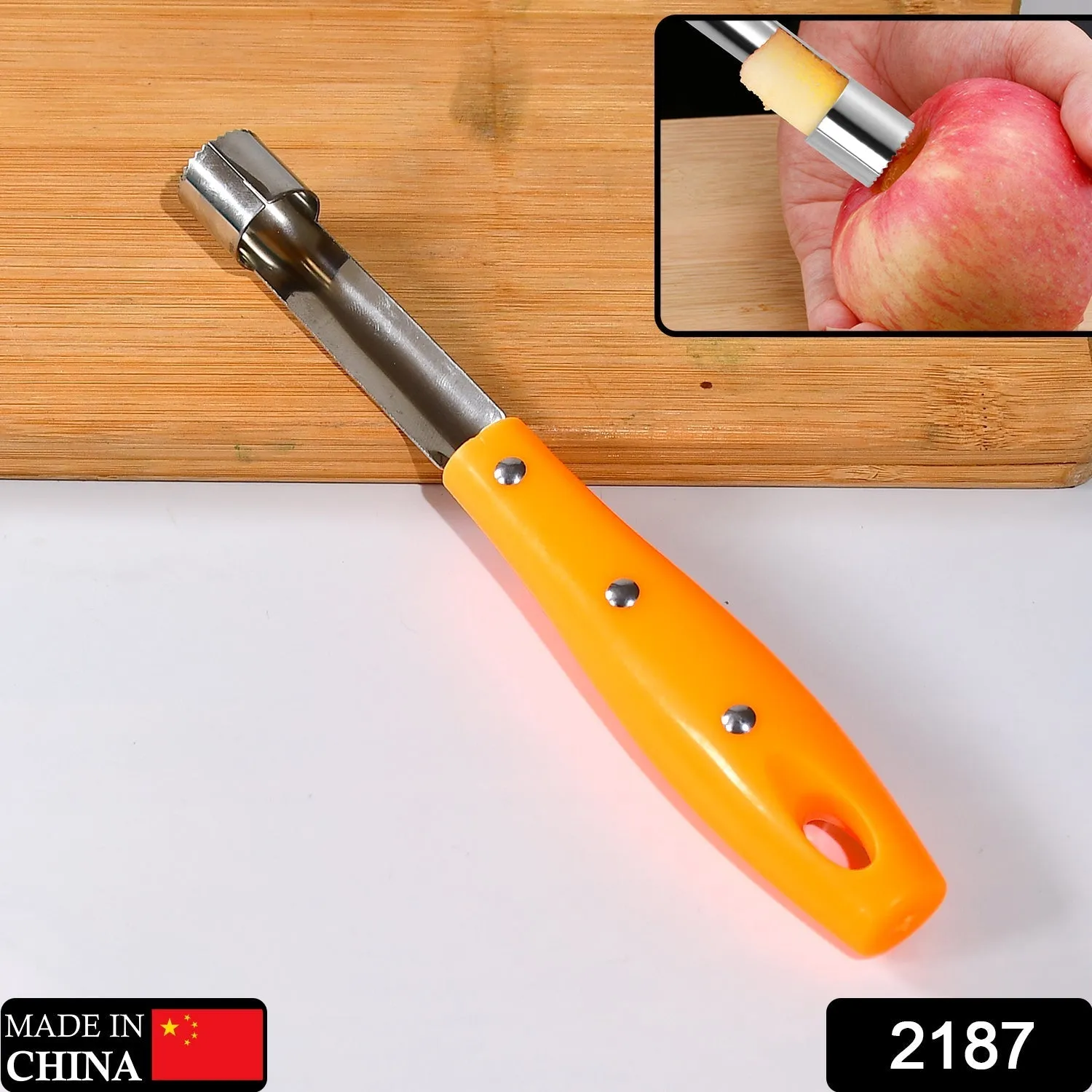 2187 Apple Corer Stainless Steel, Core Remover for Apple and Pear, Kitchen Gadget.