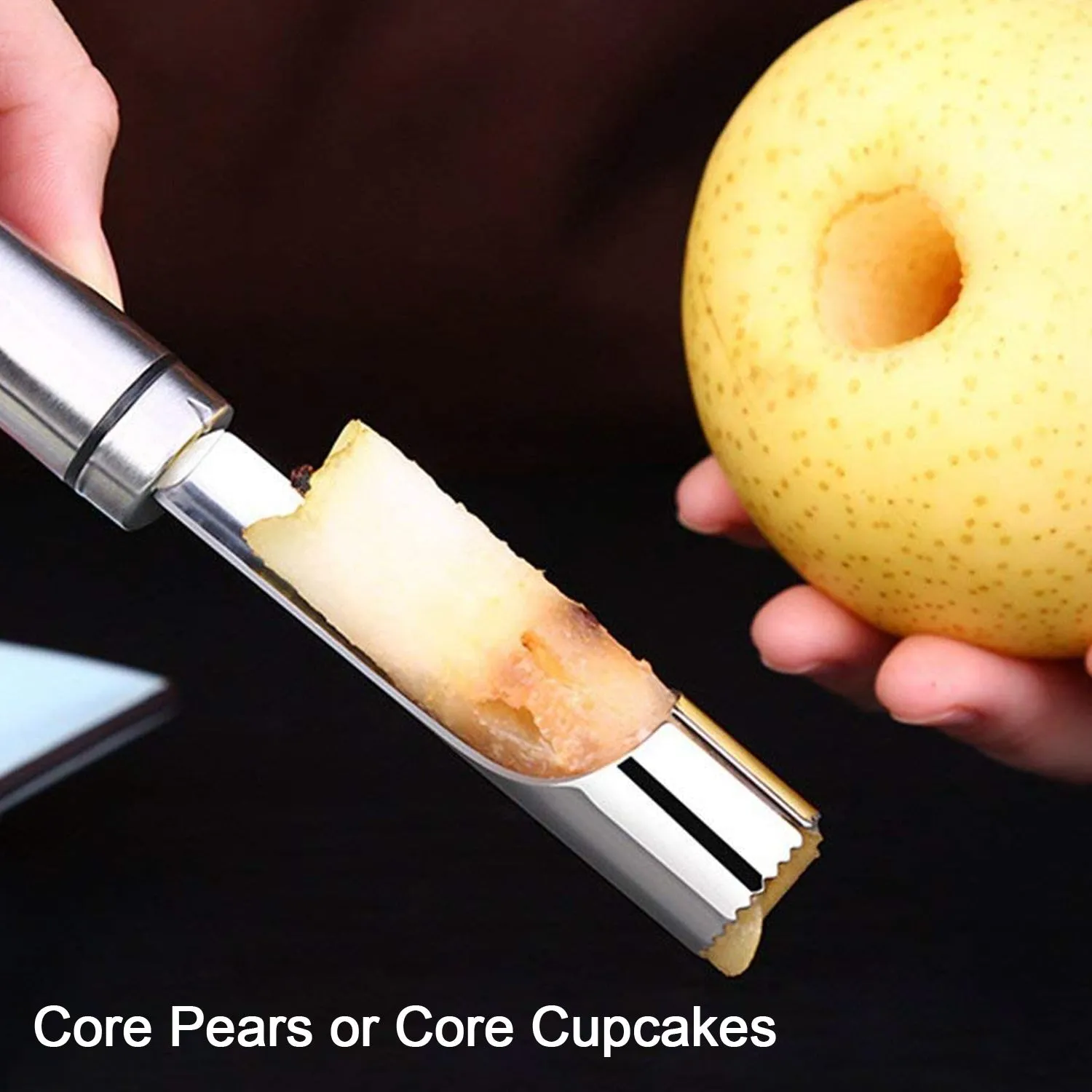 2993 Apple Corer Stainless Steel, Core Remover for Apple and Pear, Kitchen Gadget Dishwasher Safe