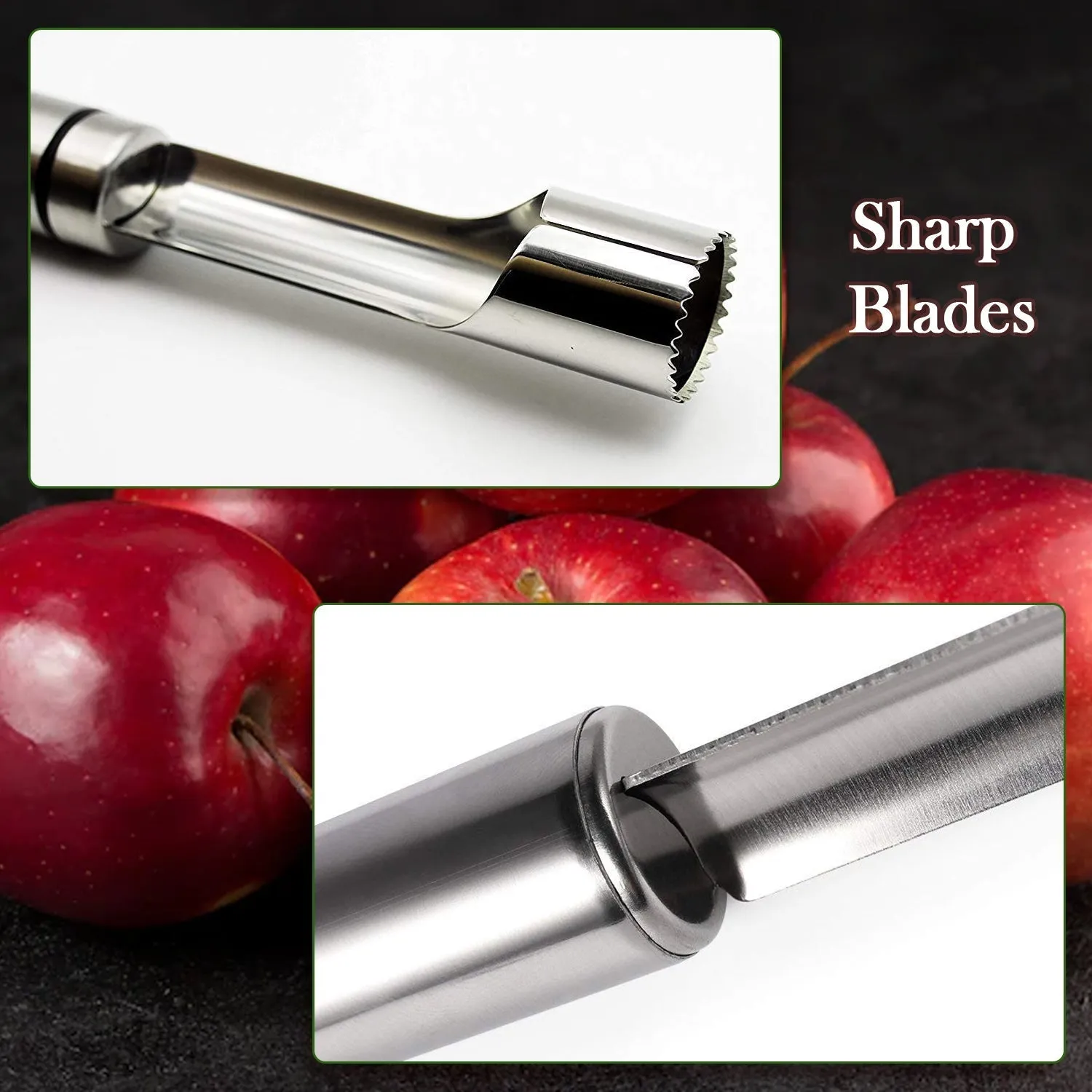 2993 Apple Corer Stainless Steel, Core Remover for Apple and Pear, Kitchen Gadget Dishwasher Safe