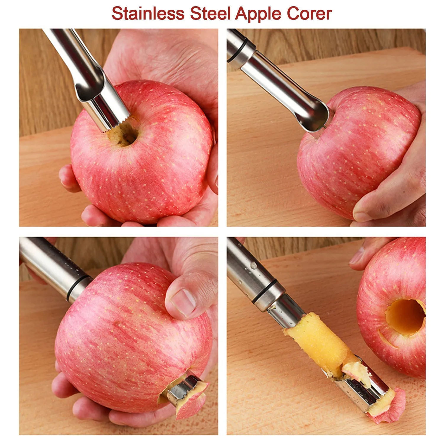 2993 Apple Corer Stainless Steel, Core Remover for Apple and Pear, Kitchen Gadget Dishwasher Safe