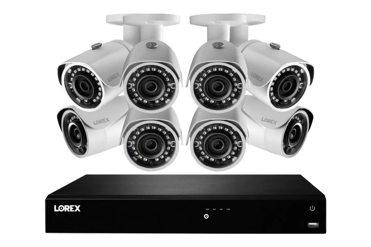 2K HD 16-Channel IP Security System with Eight 2K (5MP) Cameras and Smart Home Voice Control