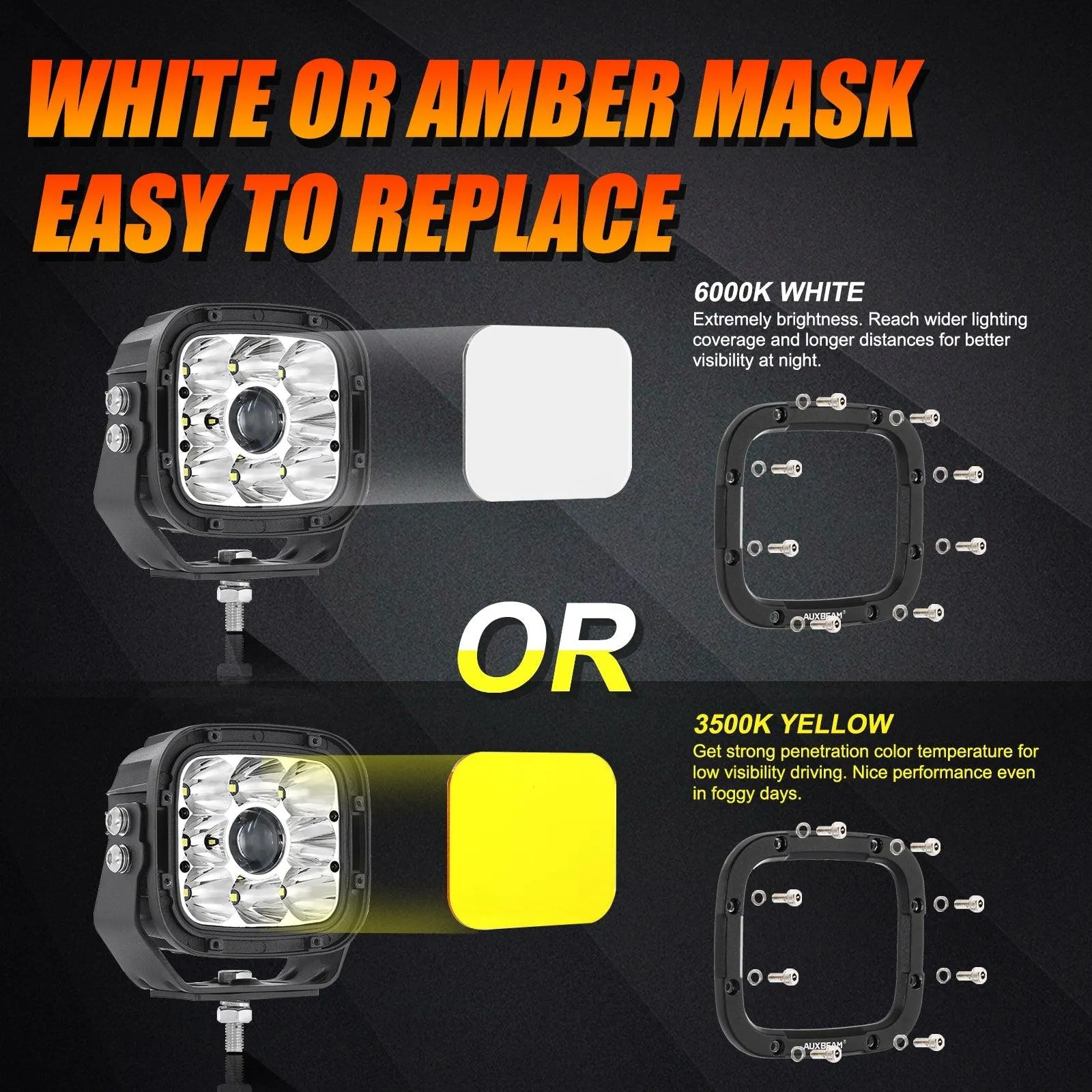 (2pcs/4pcs set) 5 Inch 110W White/Amber Spot Light LED Driving Lights for Toyota Tacoma