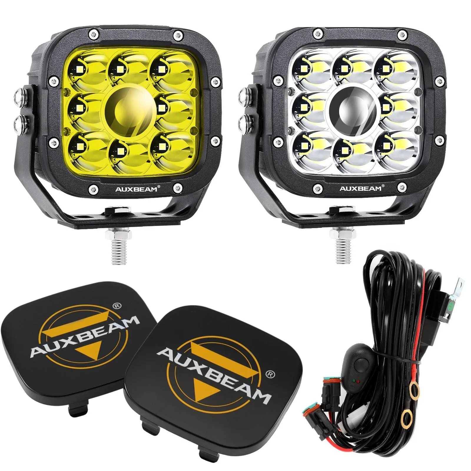 (2pcs/4pcs set) 5 Inch 110W White/Amber Spot Light LED Driving Lights for Toyota Tacoma