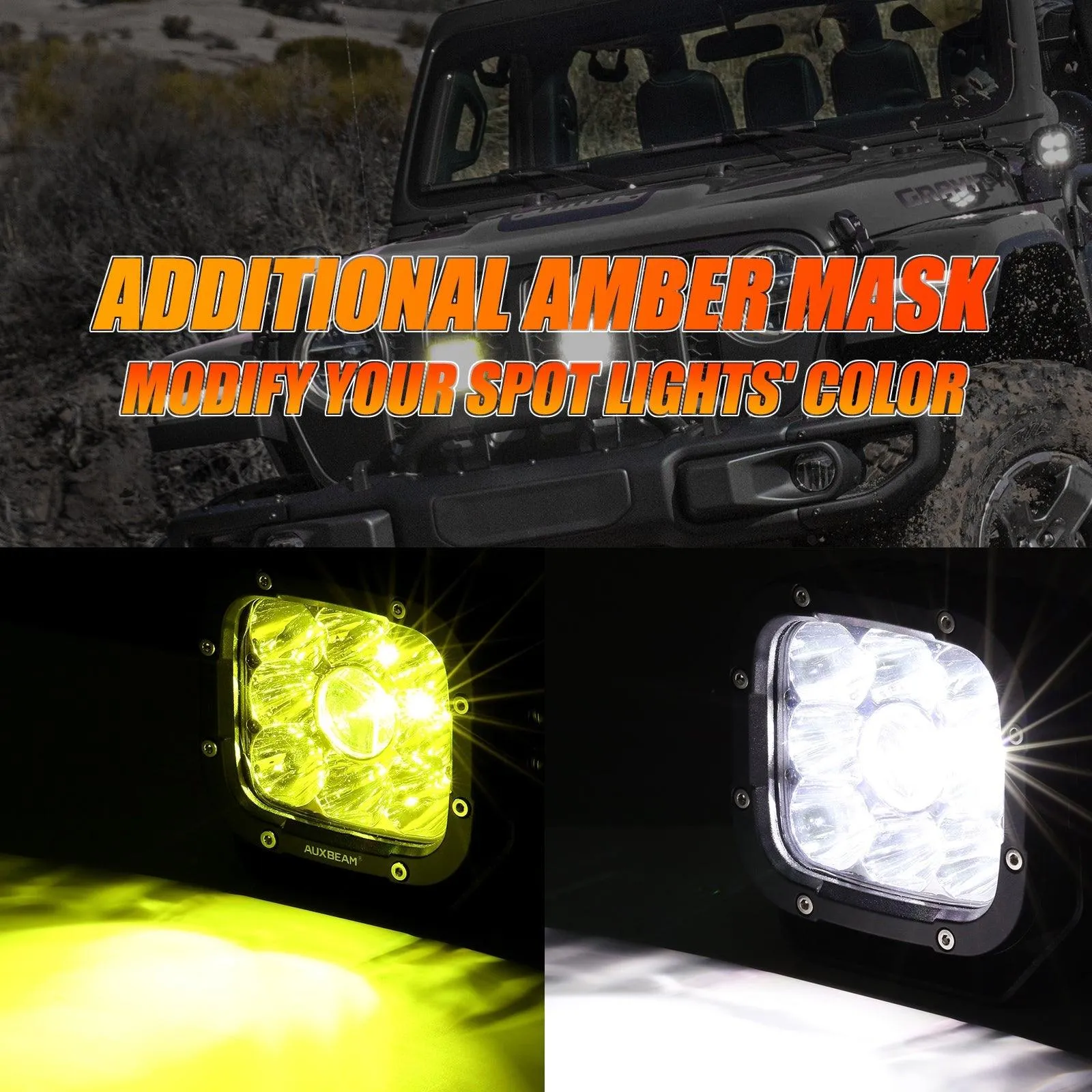 (2pcs/4pcs set) 5 Inch 110W White/Amber Spot Light LED Driving Lights for Toyota Tacoma