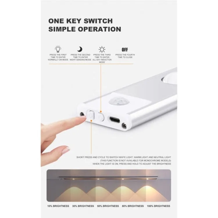 3 Ways Rechargeable Motion Sensor LED Light | Silver