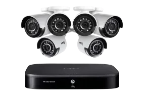 4K 8-channel 1TB Wired DVR System with 6 Cameras