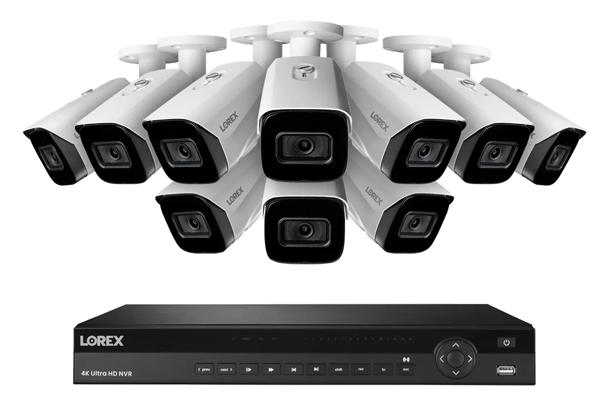 4K Nocturnal IP System with 16-channel NVR and Ten 4K Smart Detection Audio IP Security Cameras