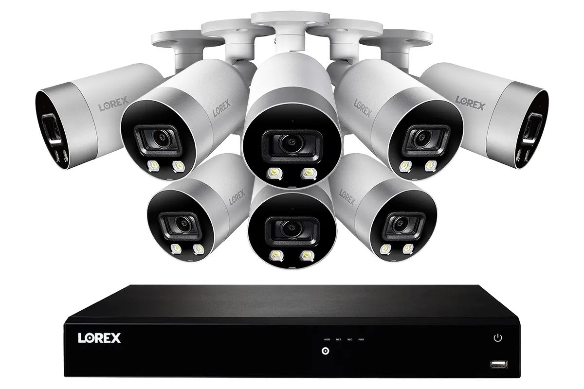 4K Ultra HD 16-Channel IP Security System with 8 Smart Deterrence 4K (8MP) Cameras, Smart Motion Detection and Smart Home Voice Control