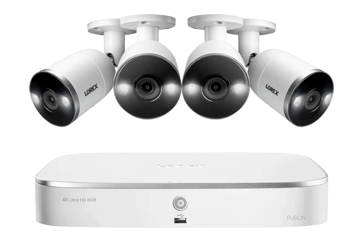 4K Ultra HD 8-Channel IP Security System with Smart Deterrence 4K (8MP) Cameras, Smart Motion Detection and Smart Home Voice Control