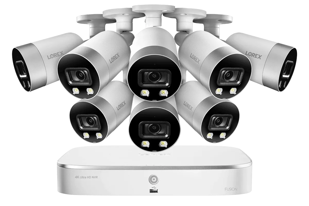 4K Ultra HD 8-Channel IP Security System with Smart Deterrence 4K (8MP) Cameras, Smart Motion Detection and Smart Home Voice Control