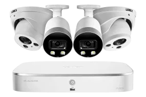 4K Ultra HD 8-Channel IP Security System with Two 4K (8MP) Smart Deterrence and Two 4K (8MP) Motorized Varifocal Dome Cameras