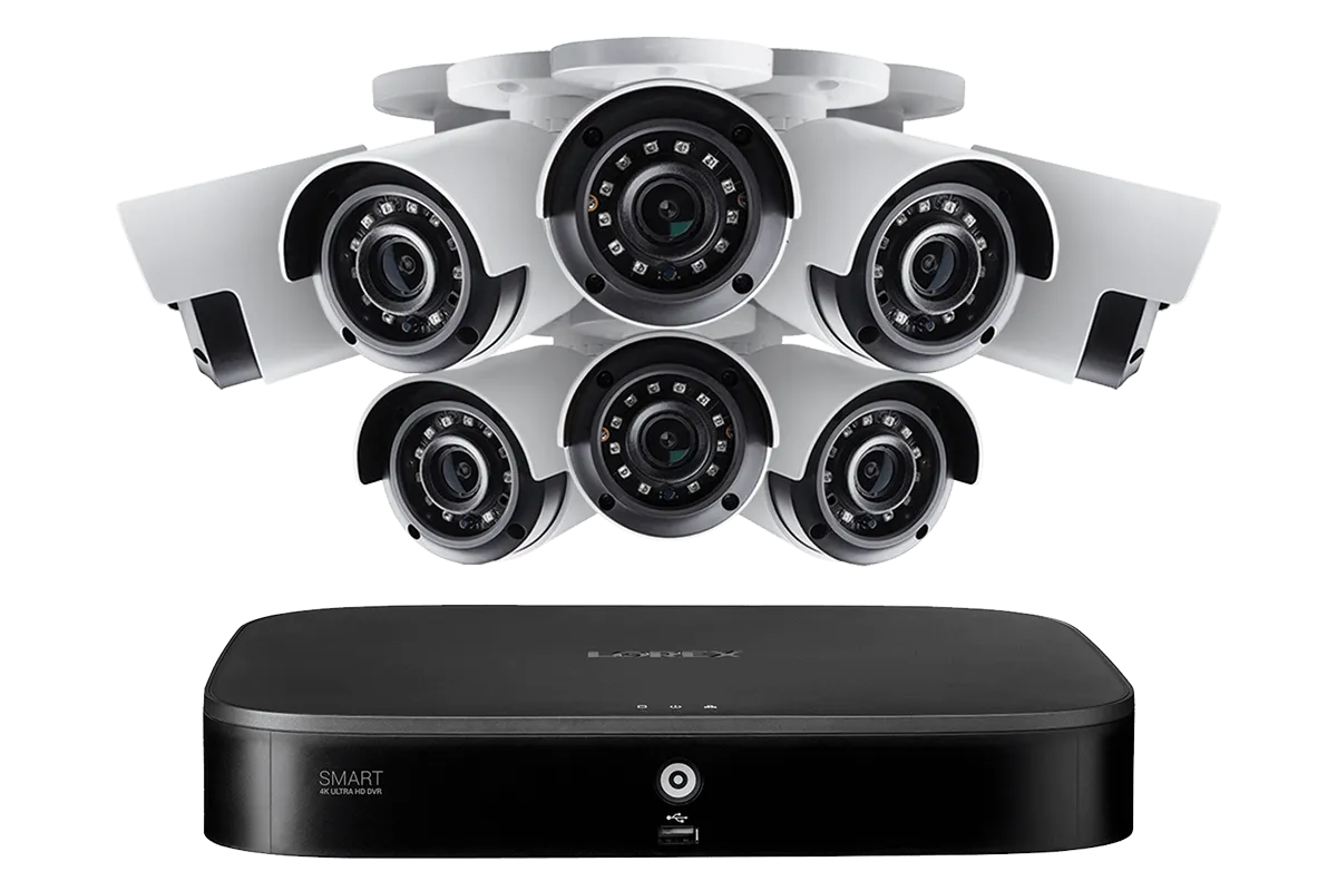 4K Ultra HD 8-Channel Security System with Eight 4K (8MP) Cameras featuring Smart Motion Detection and Color Night Vision