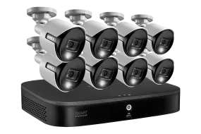 4K Ultra HD Security System with 16-Channel DVR and Eight 4K (8MP) Active Deterrence Cameras featuring Smart Motion Detection and Smart Home Voice Control