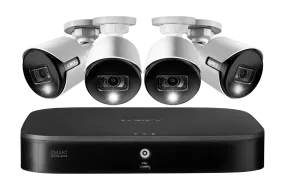 4K Ultra HD Security System with 8-Channel DVR and Four 4K (8MP) Active Deterrence Cameras featuring Smart Motion Detection and Smart Home Voice Control