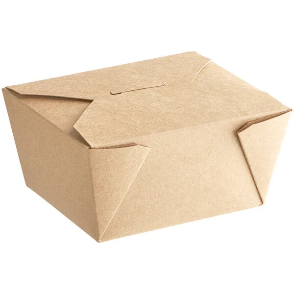 #8 Kraft Folded Takeout Box 45 fl oz Capacity