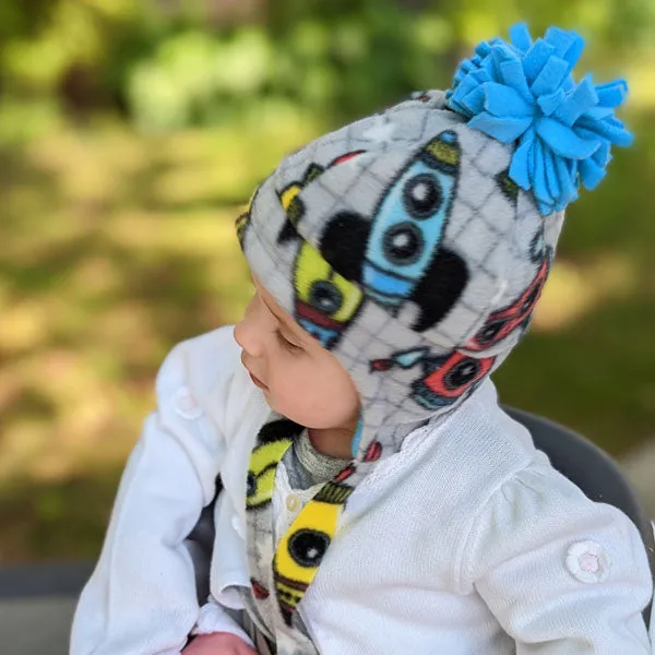 Adorable Kid's Fleece Stroller Hat sewing pattern and instructions, digital format