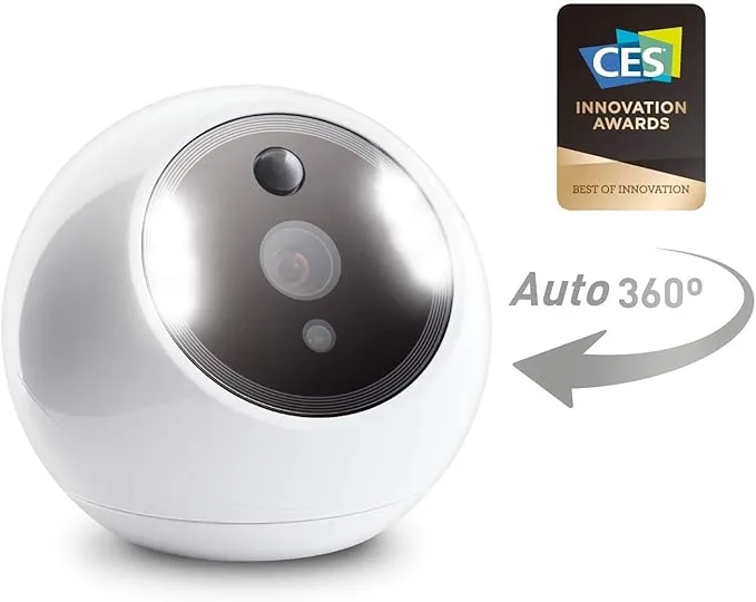 Amaryllo ACR1501R12WHay Apollo Biometric 360° Auto Tracking PTZ Wi-Fi Security Camera, White