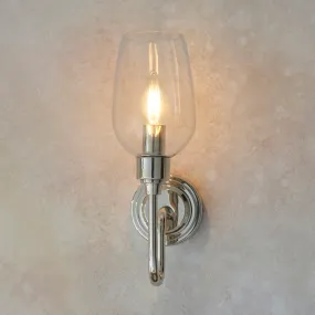 Amos Turret Single Wall Light Polished Nickel