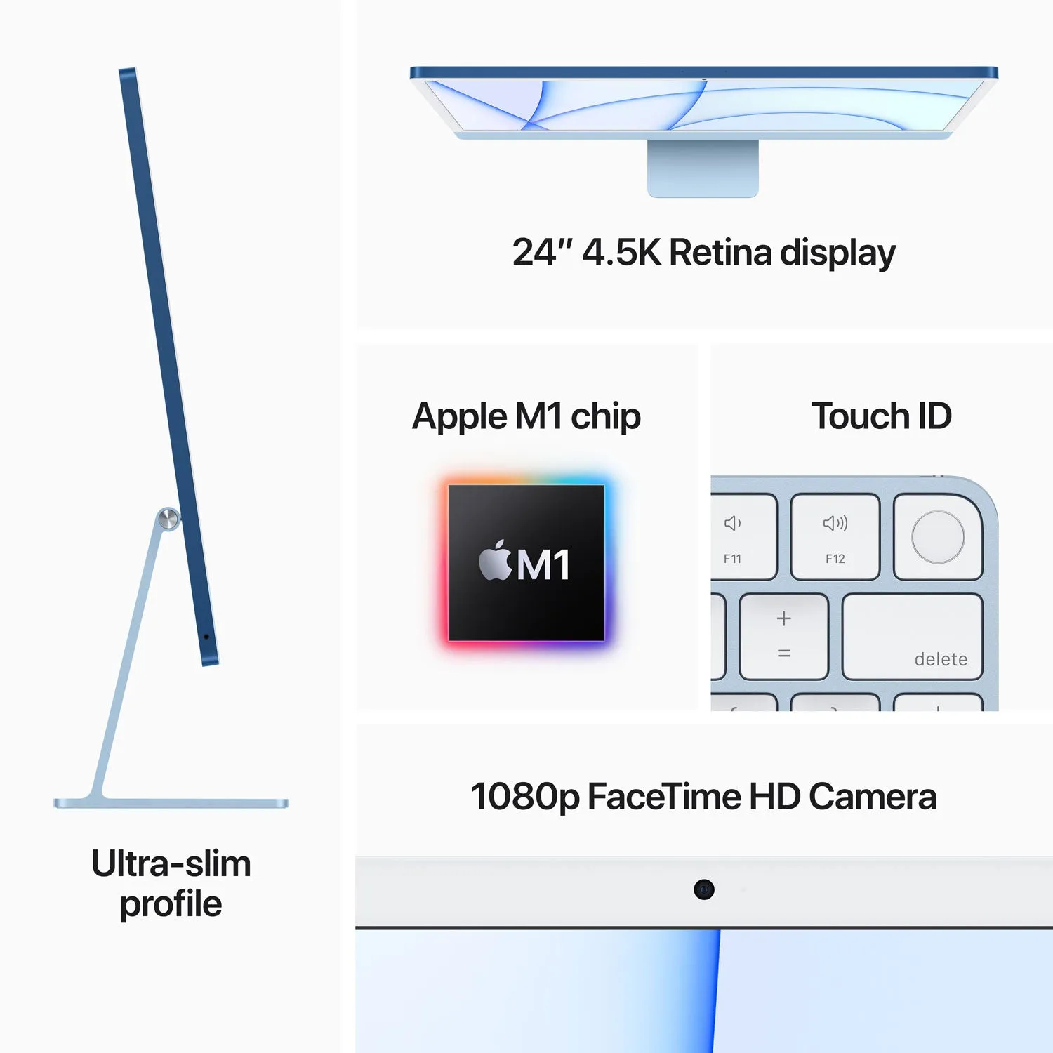 Apple iMac 24" (Spring 2021) - Silver (Apple M1 Chip / 8-Core GPU / 256GB SSD / 8GB RAM) - English