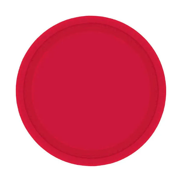 Apple Red 7in Round Luncheon Paper Plates