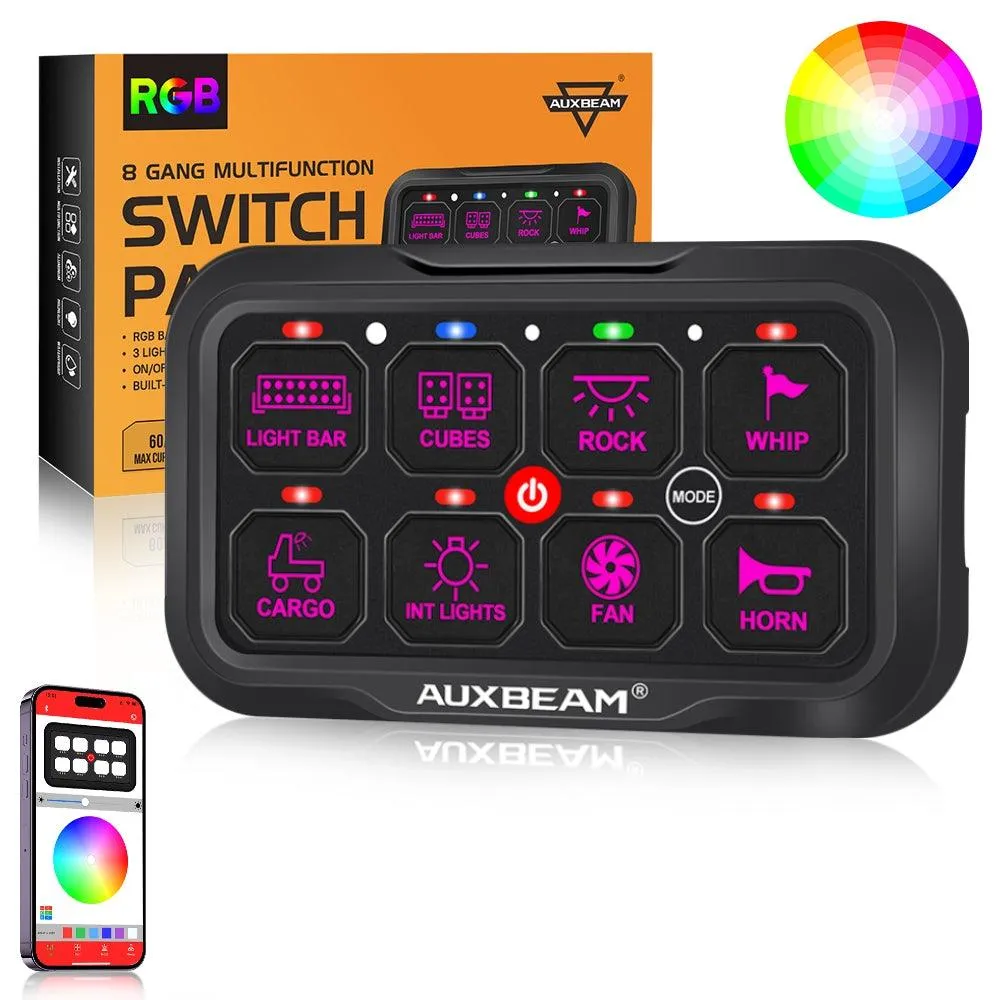 AR-800 Multifunction RGB Switch Panel with Bluetooth Controlled & 47 Inch Extension Cable(Optional) for Chevrolet Silverado