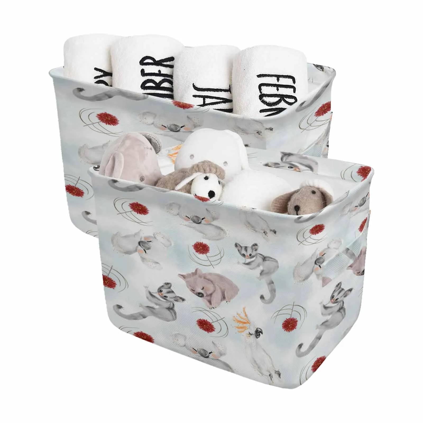 Australian Animals Koala, Sugar Glider, Wombat  Storage Basket