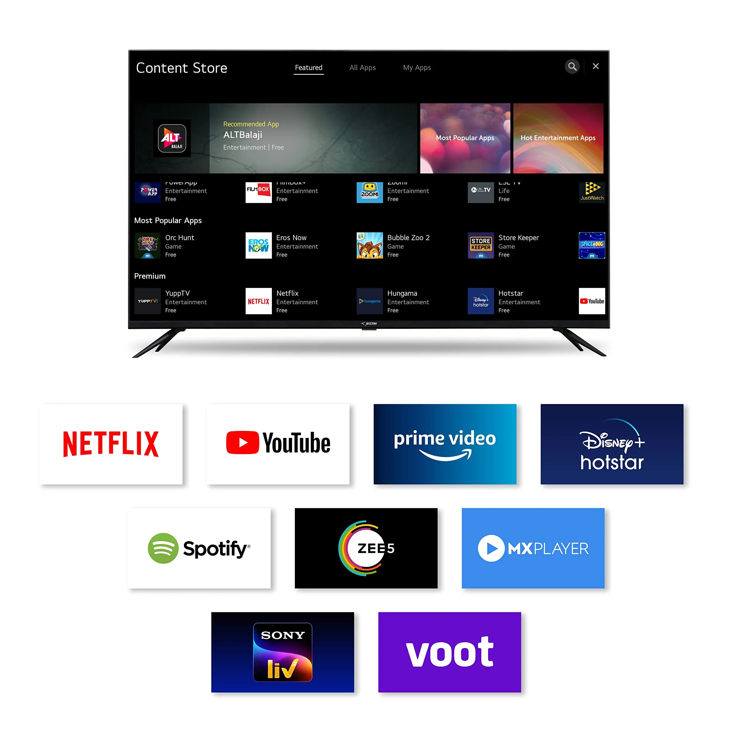 Beston 109 cm (43 inches) 4K Ultra HD Smart LED TV BS43UW1 (Black) (2022 Model) | Powered by WebOS