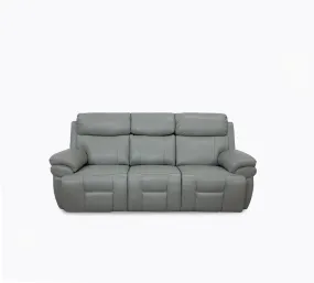 Bishop Jade Leather Zero Gravity Triple Power Reclining Sofa