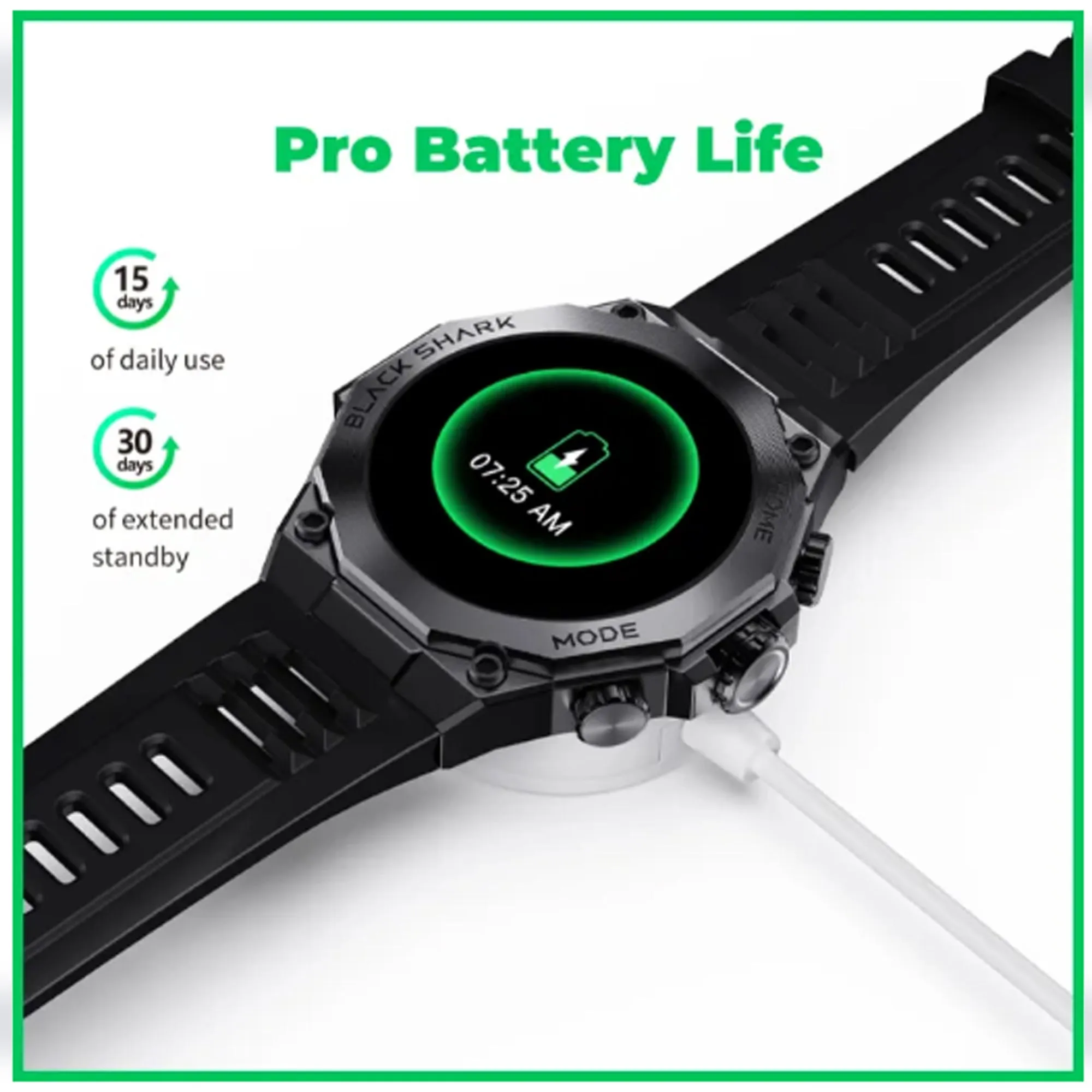 Black Shark S1 Pro Smartwatch 15 Days Battery Life , Build in AI Chatbot , Heatlh Monitoring & Bluetooth Call