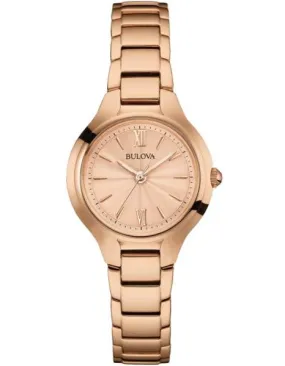 Bulova Ladies Classic Dress Watch - Rose Dial - Rose Gold-Tone Finish Bracelet