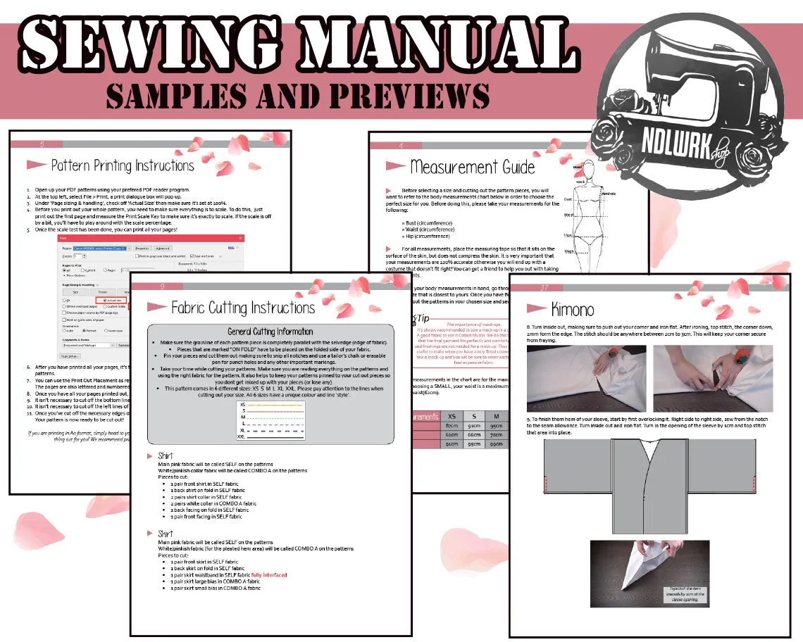 BUNDLE JUNIOR Oni Girl Cosplay Sewing Pattern/Downloadable PDF File