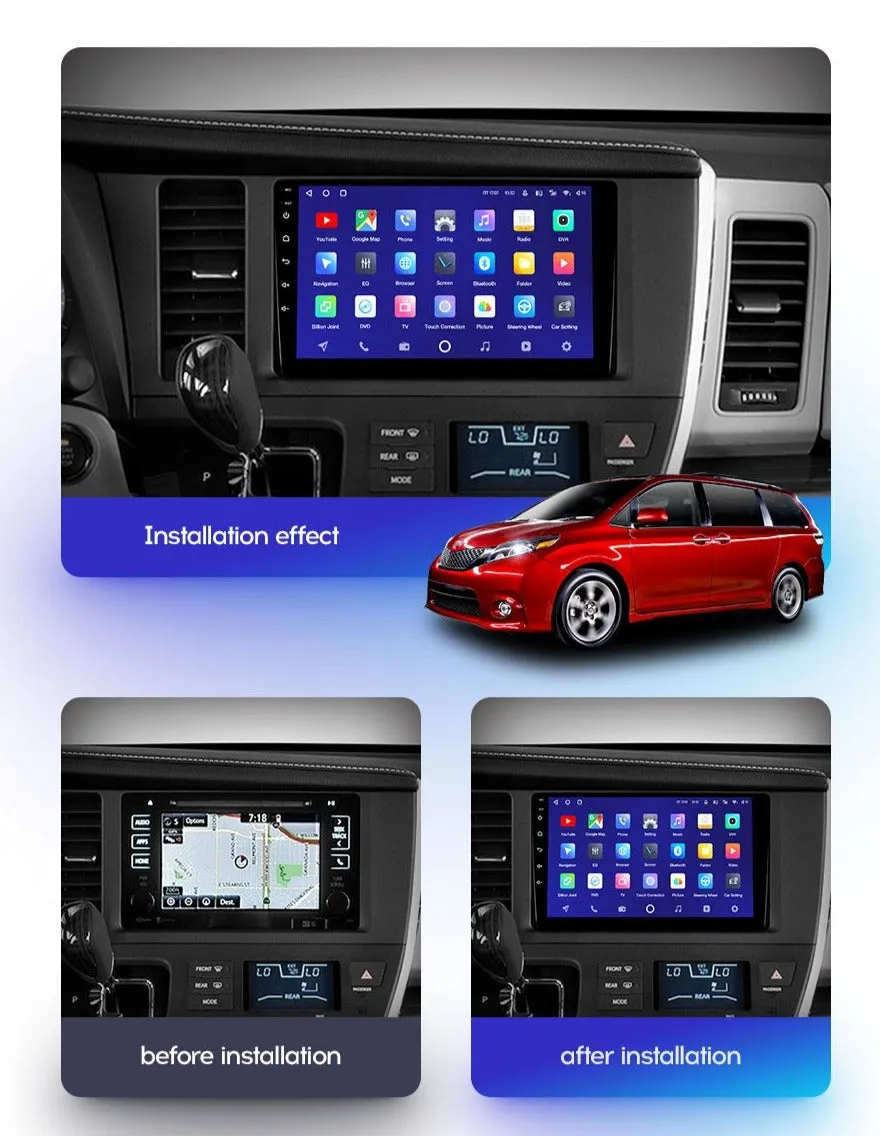 Car Dealz 10.2 Android 10.0 For Toyota Sienna 3 XL30 2014 - 2020 In Dash Plus OEM Fascia