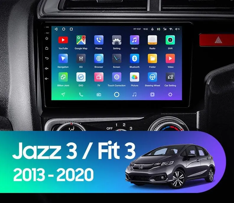 Car Dealz Premium Advanced 4G Data Model 10.2" Android 12.0 For Honda Jazz Fit 2015 - 2020 In Dash Plus OEM Fascia