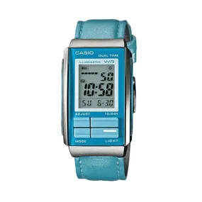 Casio Futurist LA-201WBL-2A Blue Leather Strap Watch for Women