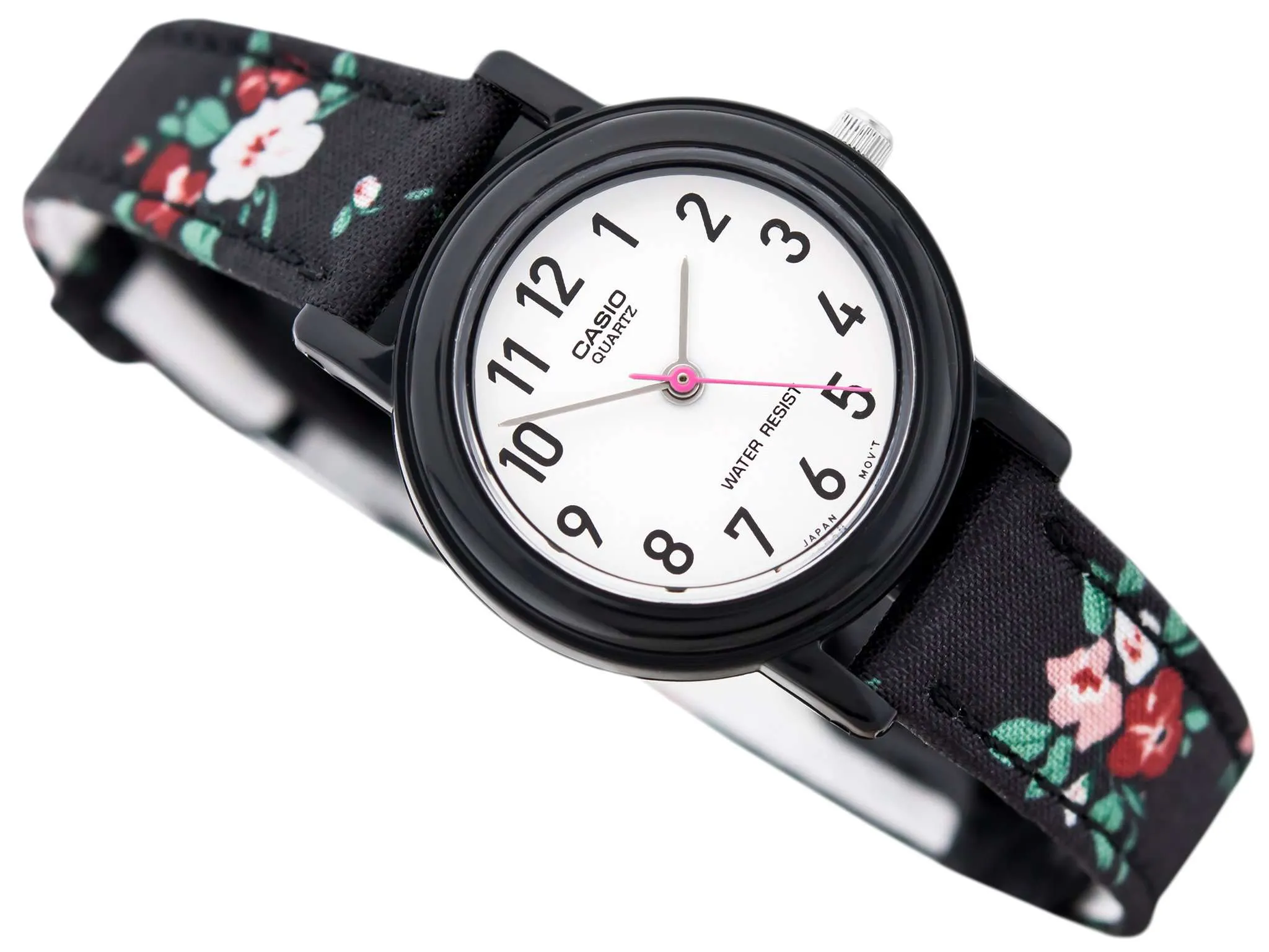 Casio LQ-139LB-1B2 Floral Leather Strap Watch for Women