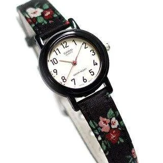 Casio LQ-139LB-1B2 Floral Leather Strap Watch for Women