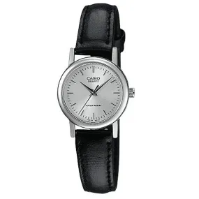 Casio LTP-1095E-7ADF Black Leather Strap Watch for Women