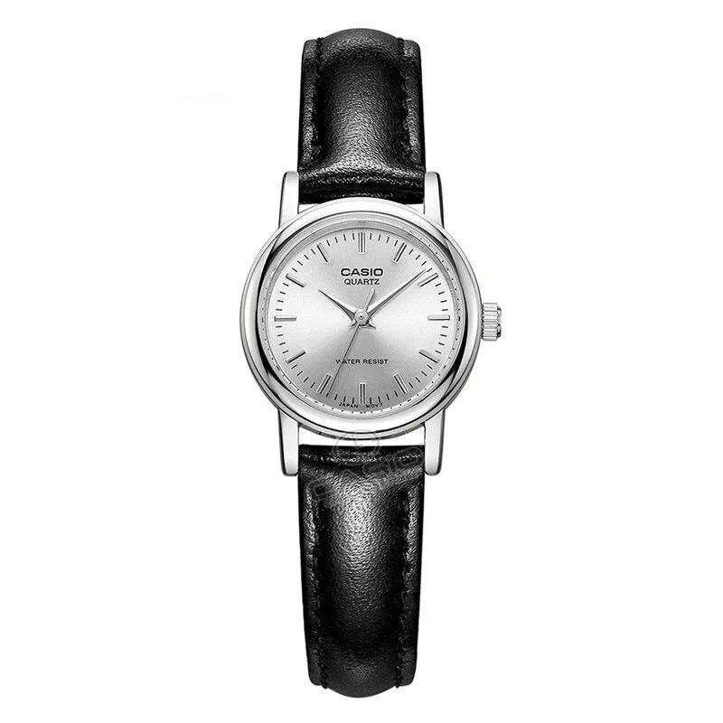 Casio LTP-1095E-7ADF Black Leather Strap Watch for Women