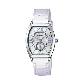 Casio LTP-E114L-6ADF Light Purple Leather Strap Watch for Women