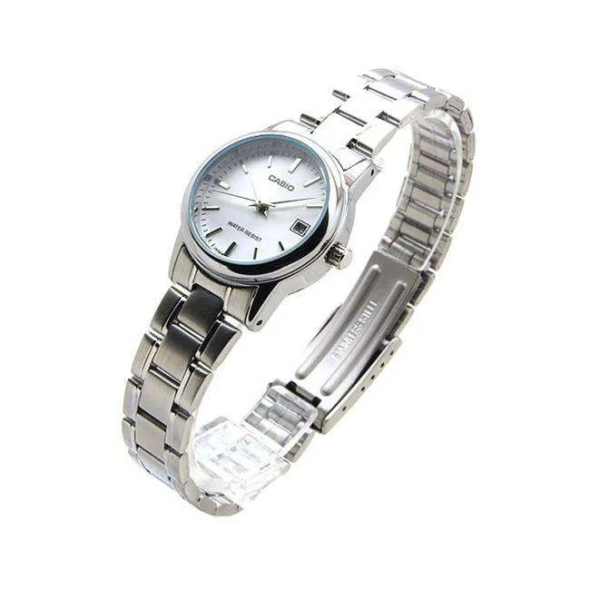 Casio LTP-V002D-7A Silver Stainless Steel Strap Watch for Women