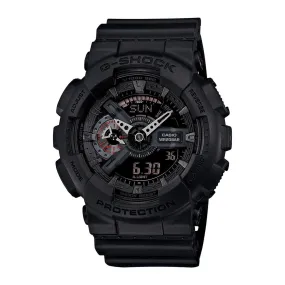 Casio Men's Alarm Watch - G-Shock Dive Resin Strap Ana-Digi Black Dial | GA110MB-1A