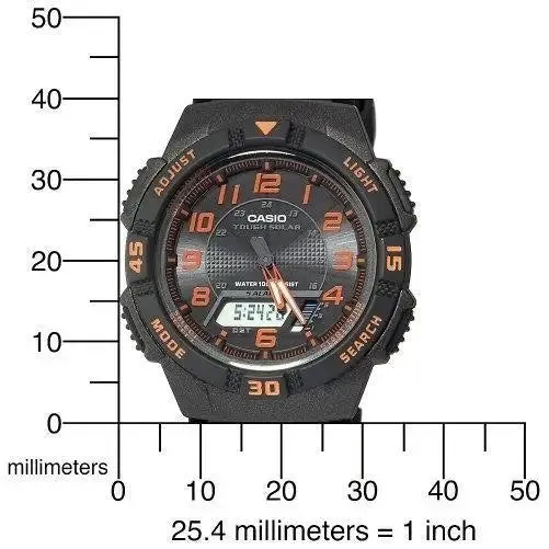 Casio Men's Black Slim Solar Multi-Function Analog-Digital Watch AQS800W-1B2VCF